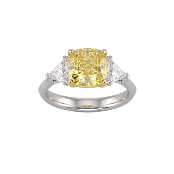 Soleil 4 ctw Cushion Canary Trilogy Engagement Ring