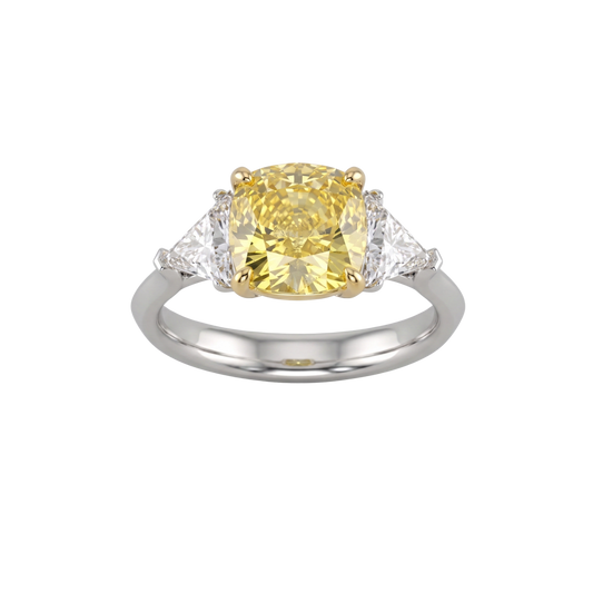 Soleil 4 ctw Cushion Canary Trilogy Engagement Ring