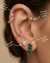 Baguette-cut diamond stud earrings