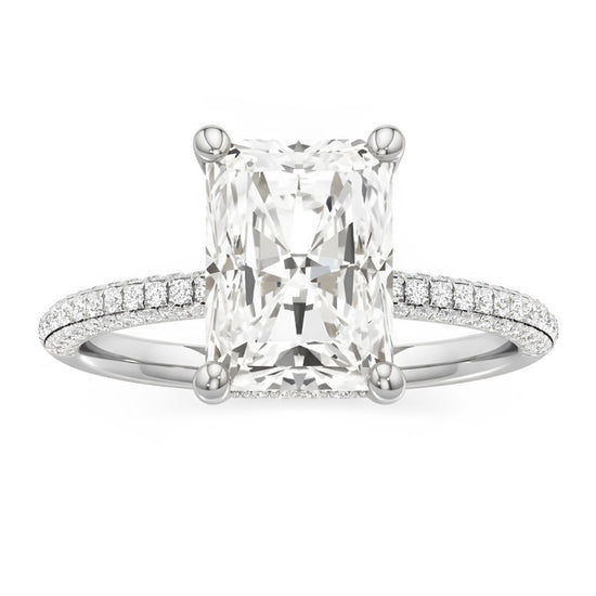 Radiant-cut diamond band