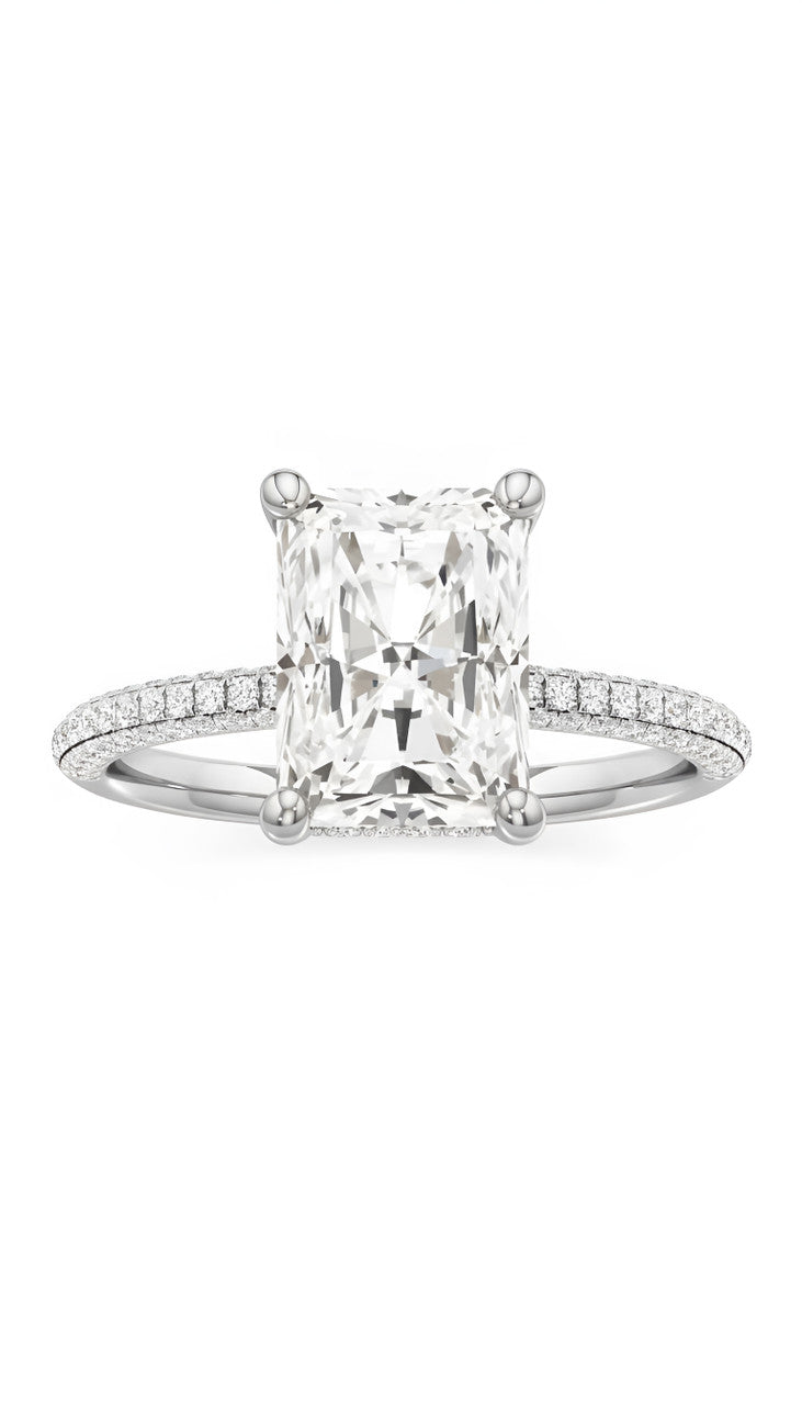 Radiant-cut diamond band