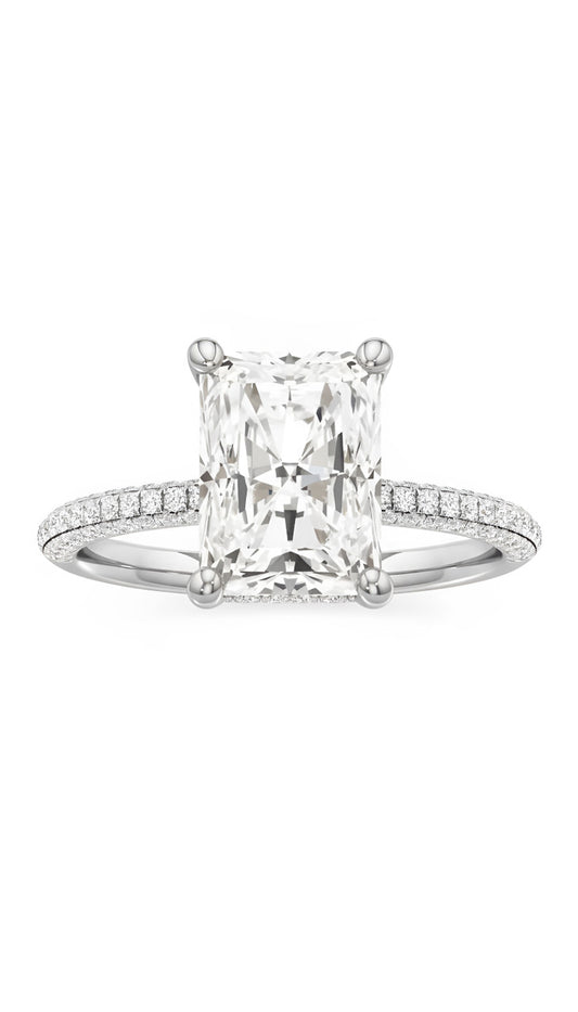 Radiant-cut diamond band