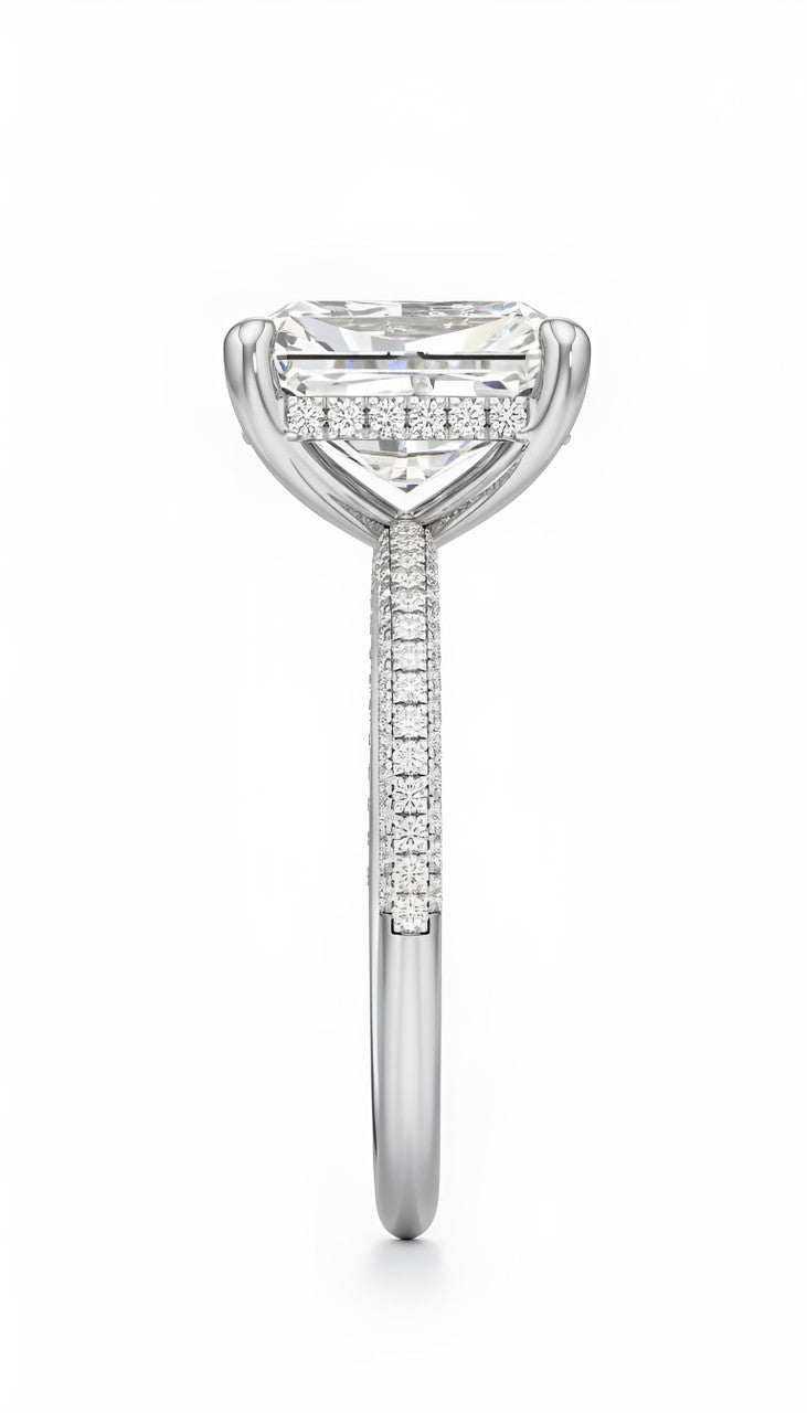 Radiant-cut diamond band
