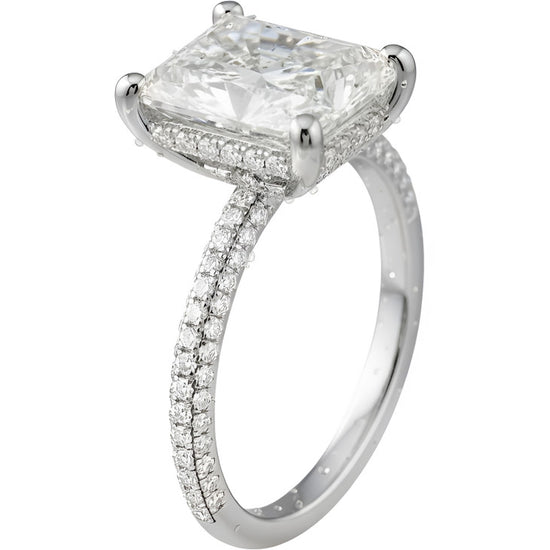 Radiant-cut diamond band