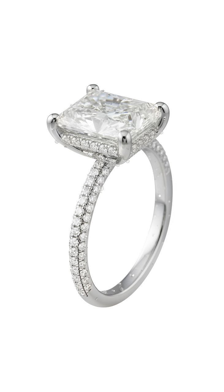 Radiant-cut diamond band