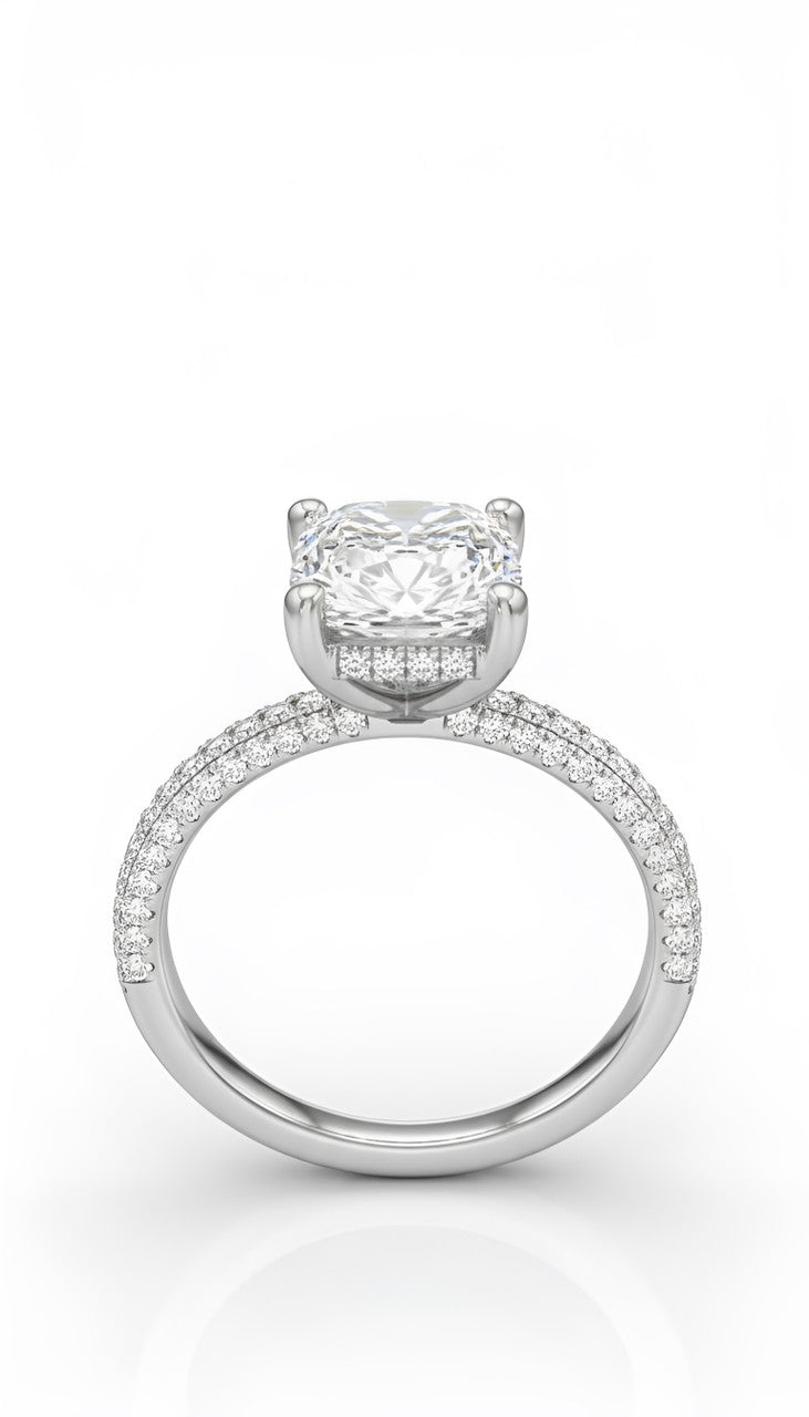 Radiant-cut diamond band