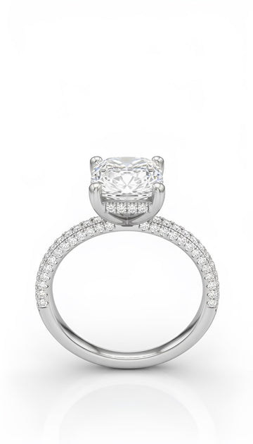 Radiant-cut diamond band