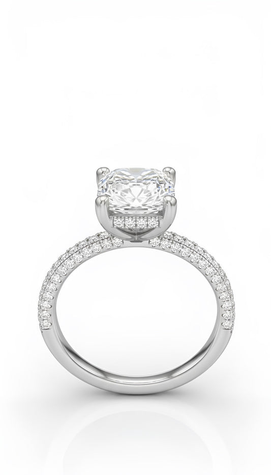 Radiant-cut diamond band