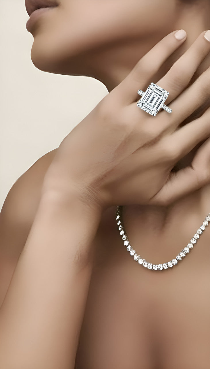 Radiant-cut diamond band