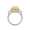 Soleil 6 cttw Radiant Cut Yellow Diamond Ring with Trillion Side Stones