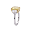 Soleil 6 cttw Radiant Cut Yellow Diamond Ring with Trillion Side Stones